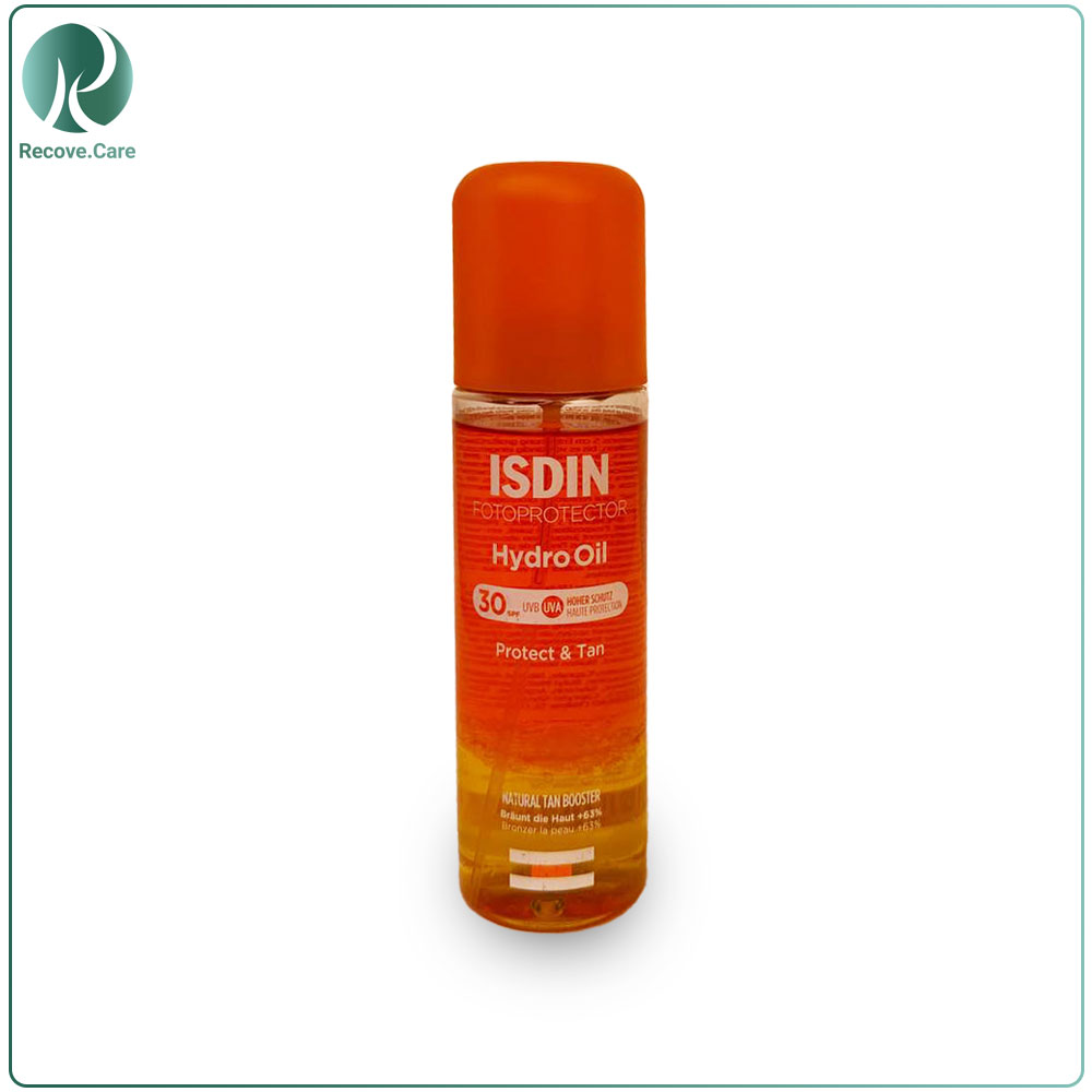 اسپری ضد آفتاب و روغن برنزه کننده ایزدین Isdin Hydro Oil spf 30 حجم 200 میلی لیتر